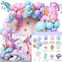 Kit d'arche de ballons sirène transfrontalier pour la décoration de fêtes à thème garçon et fille, idéal pour les baby showers