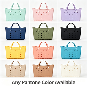 OEM Custom EVA <b>Beach</b> Tote <b>Bag</b> Fashion Daily Use Silk Screen Printed Customizable Shape (Square/Custom) Pattern (Dots/Heart/Star) - Product Image 2