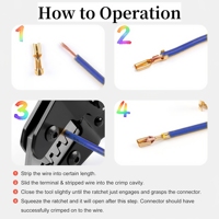 Juego de Herramientas para Crimpar Terminales con 6 Mordazas Intercambiables, Kit de Crimpadora de Trinquete JST/Molex para Conectores de Barril Abierto