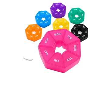 Portable Weekly Pill Box 7-Day Medicine Organizer with Day Labels Durable PP Plastic 8 Colors for <b>Travel</b> <b>Medication</b> Custom Brand - Product Image 1