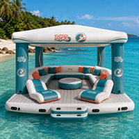 Île flottante gonflable pour les vacances et les loisirs, grand ponton rond pour la plage, le lac et les fêtes en plein air