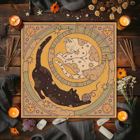 Tapis de table de tarot personnalisé antidérapant en boue de diatomées, taille 800mm*800mm, portable et pliable, adapté aux tables de mahjong américaines