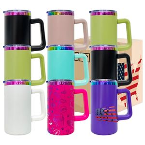 20 Pack Custom Rainbow Plated 20Oz Stainless Steel <b>Insulated</b> Coffee <b>Mugs</b> for Diy Laser Engraving Customized Logo - Product Image 1