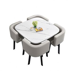 Juego de Mesa de Comedor Moderno y Sencillo al por Mayor con Patas de MDF, Mesa Cuadrada con Sillas, Muebles Creativos y Económicos para el Hogar - Product Image 6