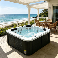 Bain à remous extérieur Sunrans Premium 5 places, moderne, autoportant, avec jets de massage hydromassants et éclairage LED
