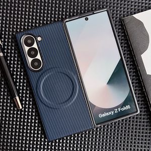 Premium Fashion Ultra Slim Magnétique Pliant PU Étui En Cuir Armid Fibre Texture Téléphone Cas pour Samsung Galaxy Z Fold 7 6 5 - Product Image 2