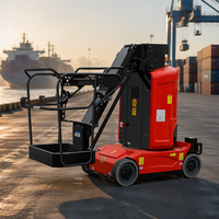 Plateforme élévatrice verticale automotrice certifiée CE ISO, chariot élévateur portable avec panier pour personnel, châssis stable, vente directe usine
