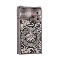Briquet portable ultra fin à double flamme convertible et coupe-vent
