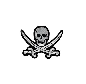 Embroidered Patch Iron On Double Swords Skull Embroidered Iron On Patches For Clothing T-shirt Hat Custom Design Badge