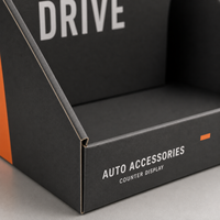 Boîtes de présentation PDQ personnalisées écologiques pour comptoir avec impression offset et pelliculage mat pour la vente au détail d'accessoires automobiles