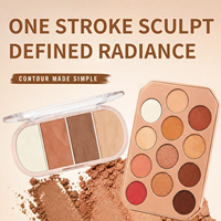 Palette de maquillage, palette pour les yeux et le visage, 12 couleurs, bronzer, blush, illuminateur, poudre de contour, fini naturel longue durée