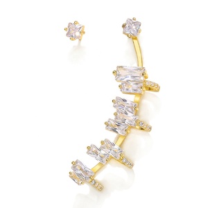 RAKOL EP5025 2024 nouveau exquis asymétrique cubique zircone cristal mariée femmes luxueux Simple boucles d'oreilles bijoux - Product Image 6