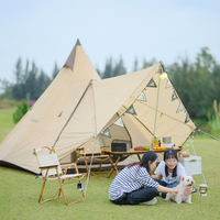 Tente Vidalido Teepee Ms Pro, tente de camping en plein air, tente indienne Pinnacles Pro, auvent, foyer, tente de pluie