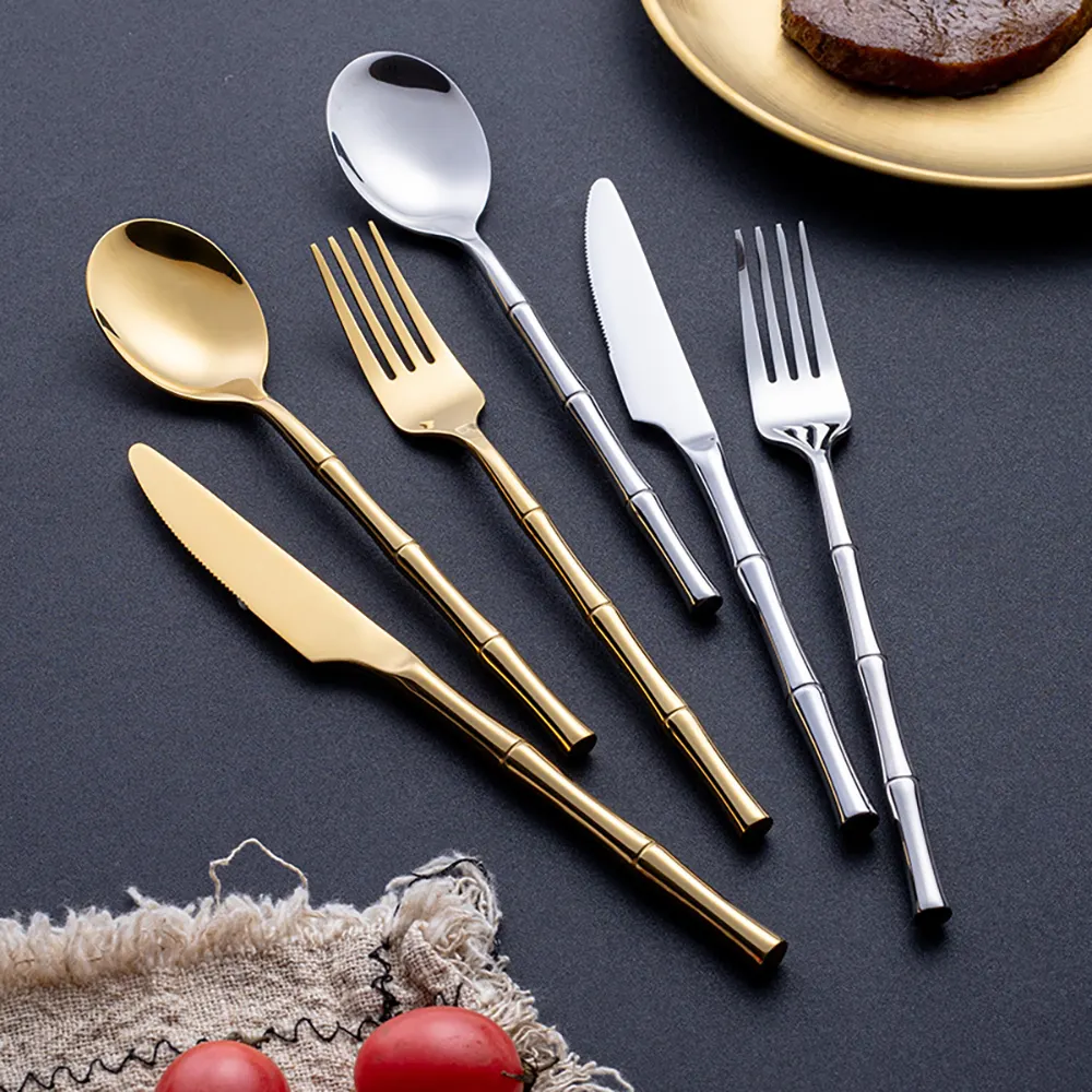 Jinbaijia Hot Sale Metal Matte Black Dinner Knife Fork Spoon Set Hotel Eco Friendly Flatware Set