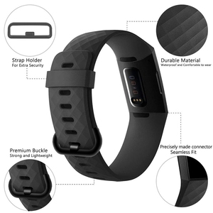 Correas <span class=keywords><strong>de</strong></span> Repuesto para Reloj Fitbit Charge 3 4, Correa <span class=keywords><strong>de</strong></span> Silicona con Patrón <span class=keywords><strong>de</strong></span> Diamantes 3D para Reloj Inteligente Fitbit Charge 3 4 - Product Image 4