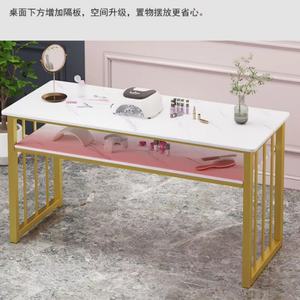 Mesa de Manicura Resistente a la Acetona para Técnicos de Uñas, con Marco Metálico, Estación de Salón de Belleza, Organizador de Almacenamiento - Product Image 4