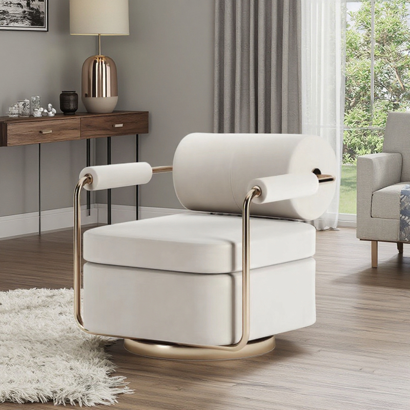 Modern Lounge Swivel Armchair Luxury Stainless