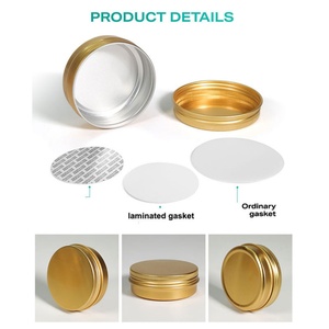 Boîte en métal dorée de 80 ml et 100 ml pour baume à lèvres, boîtes rondes en aluminium pour cosmétiques - Product Image 5