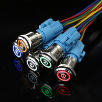 16ミリメートルWaterproof Small Push Button Switch Power Lamp Latching Momentary Light Switch 12V 24V 110V 220V Micro Light Switch