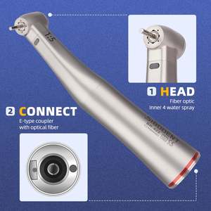 Juego de piezas de mano de fibra óptica LED de baja velocidad <span class=keywords><strong>dental</strong></span> 1:5 anillo rojo 1:4.2 velocidad creciente 1:1 contra ángulo 1:1 Nariz recta - Product Image 5