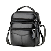 Sac à bandoulière tendance pour homme en cuir véritable, multi-poches, imperméable, durable, pour les voyages d'affaires, les activités de plein air