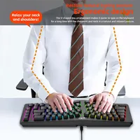 68 Keys Hot Swap Gaming Keyboard Creative Wave Shape Ergonomic Office Relax RGB Colorful Light Type C Wired Keyboard