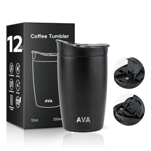 Gobelet isotherme en acier inoxydable sans BPA de 350 ml pour café chaud ou froid, réutilisable, avec couvercle 2-en-1 – Idéal pour la maison et les voyages - Product Image 1