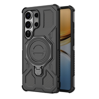 Étui de téléphone de luxe antichoc robuste en TPU+PC pour homme avec support magnétique en métal à 360° pour iPhone 17 Pro Max S26Ultra