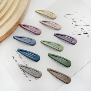 10 Pieces/set Fashion Designer Accessories Candy Color Women's Droplet Shape Matte Hair Clips Wholesale