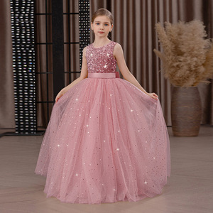 Robe longue de princesse en tulle pour filles, idéale pour mariage, spectacle de piano, scène, fête d'anniversaire ou déguisement - Product Image 3