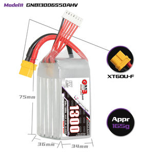 Batería LiPo GAONENG GNB 1300MAH 22.8V HV 6S 50C 100C XT60, Paquete Flexible de Largo Alcance para Dron FPV Freestyle, Despegue/Aterrizaje con una Sola Tecla - Product Image 3