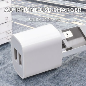 Cargador <span class=keywords><strong>de</strong></span> pared USB AUS 5V 2A para <span class=keywords><strong>iPhone</strong></span> <span class=keywords><strong>SE</strong></span>/6/7/8/X <span class=keywords><strong>Adaptador</strong></span> <span class=keywords><strong>de</strong></span> <span class=keywords><strong>corriente</strong></span> CA <span class=keywords><strong>de</strong></span> 10W con puertos USB duales. - Product Image 3