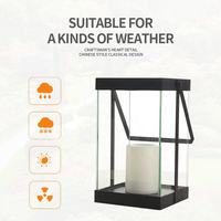 Lanterne solaire à bougie en verre métal rechargeable suspendue décorative pour mariage à l'extérieur