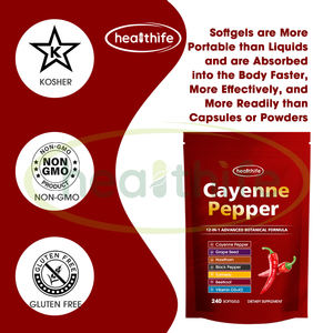 קפסולות פלפלים קפסולות תוספת עם זרעי ענבים הותורן חיפושית תמצית ברברי ויטמין e d3 + k2 - Product Image 3