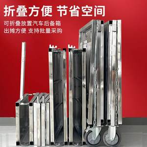 Carrito de Comida Móvil de Acero Inoxidable 201 con 4 Ruedas - Puesto de Comida Rápida <span class=keywords><strong>Plegable</strong></span> para Restaurante, Nuevo - Product Image 1