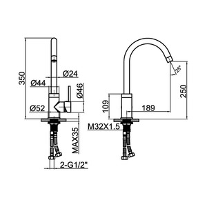 Cho empolo kaiping sang trọng nhà lịch thi đấu của nhà máy hiện đại vàng đương đại di chuyển nước TAP vòi nước cho nhà bếp làm bằng đồng thau - Product Image 5