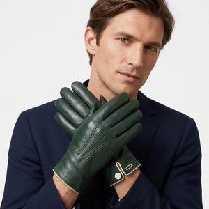 Winter Leather & Lambskin Full-Finger Dressing Gloves Breathable Touch <b>Screen</b> Thermal Design Durable for Casual Outdoor Use - Product Image 1