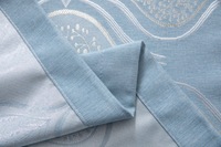 Rouleau de tissu occultant de luxe à œillets, ignifuge, moderne, en jacquard 100 % polyester, motif feuilles séchées, personnalisé