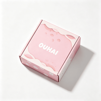 Boîte d'expédition en carton ondulé rose avec impression Smiley, entièrement imprimée à l'intérieur et à l'extérieur, personnalisable avec logo, pour emballage cadeau de bijoux et colliers féminins