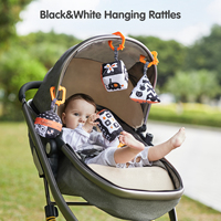 Tumama Enfants En Peluche Jouets Suspendus Haut Contraste Bébé Siège De Voiture Noir et Blanc Hochet Jouets Forme Géométrique Jouets De Dentition pour Nouveau-Né