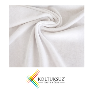Premium 240gsm White Cotton Knitted Velour Fabric 80/20 Cotton Polyester Roll for Wholesale Garments - Product Image 1