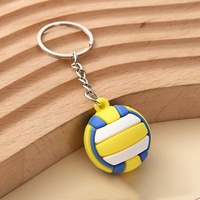 Porte-clés personnalisé tendance : pendentif ballon de basket, porte-clés ballon de football, porte-clés ballon de tennis 3D en silicone et PVC