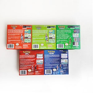 Boîte de vente au détail pour cartouche de jeu GBA Advance avec finition holographique métallique en feuille de feuille de métal vert feuille, émeraude, rouge feu, rubis et saphir - Product Image 6