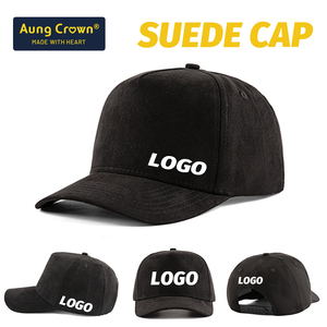 Gorras de Béisbol de Gamuza sin Diseño de Alta Calidad Aung <span class=keywords><strong>Crown</strong></span> con Visera Curva de Color Sólido que Absorbe la Humedad - Product Image 1