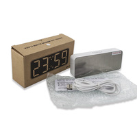 OEM Kundenspezifischer Batteriebetriebener LED Digitaler Wecker 24-Stunden-Anzeige Spiegelfinish Modern Minimalistisch Nachttischuhr für Kinder Studenten