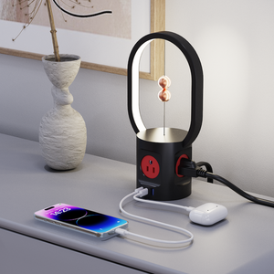 Strip daya soket mata emas bersertifikasi, USA/Amerika standar ETL/UL/FCC dengan lampu malam tempat tidur saklar tipe baru dengan kabel 5 kaki - Product Image 1