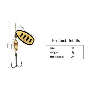 <span class=keywords><strong>Leurre</strong></span> cuillère métallique 18g avec hameçon triple pour la pêche en mer ou en rivière de la truite, du <span class=keywords><strong>brochet</strong></span> et du bar, leurres <span class=keywords><strong>spinner</strong></span> ISCA - Product Image 4