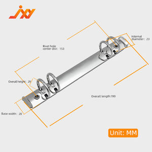 Carpeta de 4 anillas en forma de plata con mecanismo de clip de papel A5/A6 Almacenamiento de cuadernos Hebilla de anillo de <span class=keywords><strong>metal</strong></span> Accesorios de hardware 190mm - Product Image 5