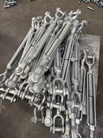 Tendeur de câble réglable en acier forgé à mâchoires, type US, corps ouvert, zingué, pour levage industriel lourd et applications marines