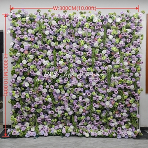 DKB Wholesale Handmade 8ft X 8ft 3D Roll up Rose Flower <b>Wall</b> Backdrop <b>Panel</b> Large Artificial for Wedding Event Decor - Product Image 2